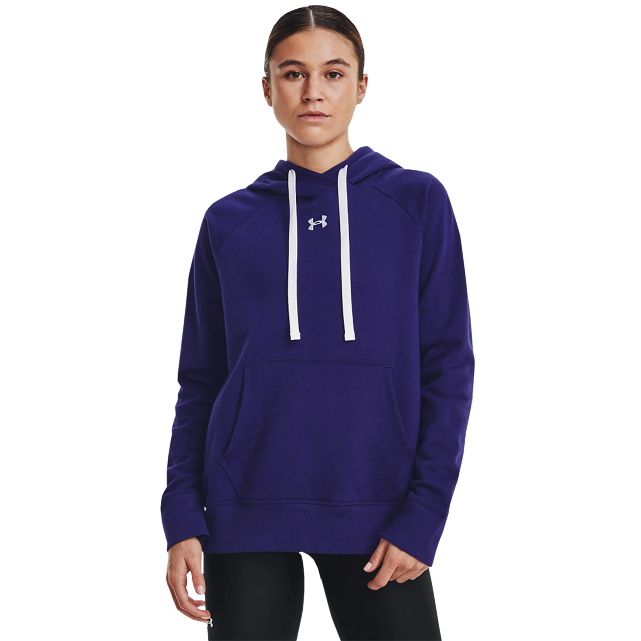 Bluza damska Under Armour Rival Fleece HB Hoodie granatowa – ujęcie 3