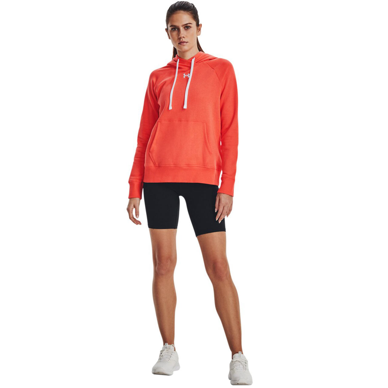 Bluza damska Under Armour Rival Fleece HB Hoodie pomarańczowa – ujęcie 3