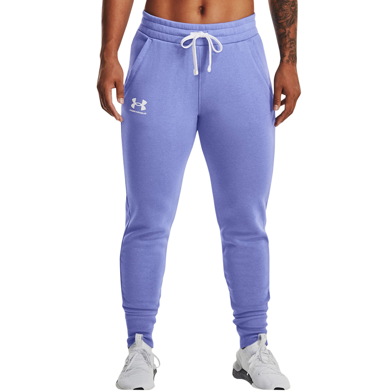 Spodnie damskie Under Armour Rival Fleece fioletowe – ujęcie 3