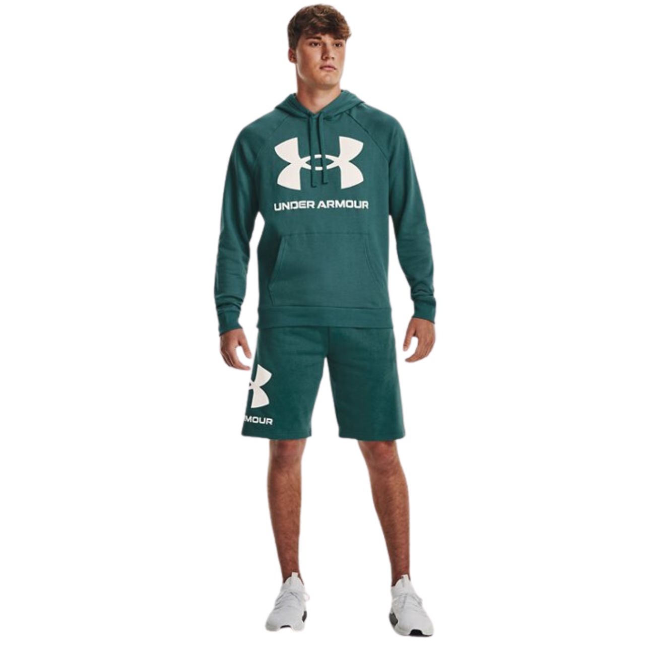 Bluza męska Under Armour Rival Fleece Big Logo HD zielona – ujęcie 3