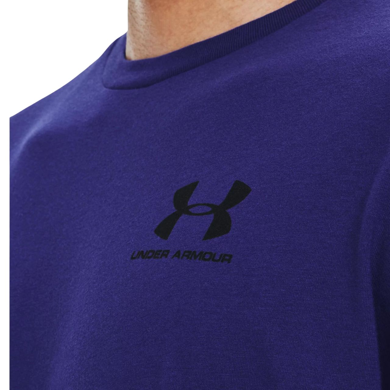 Koszulka męska Under Armour Sportstyle Left Chest SS niebieska – ujęcie 5