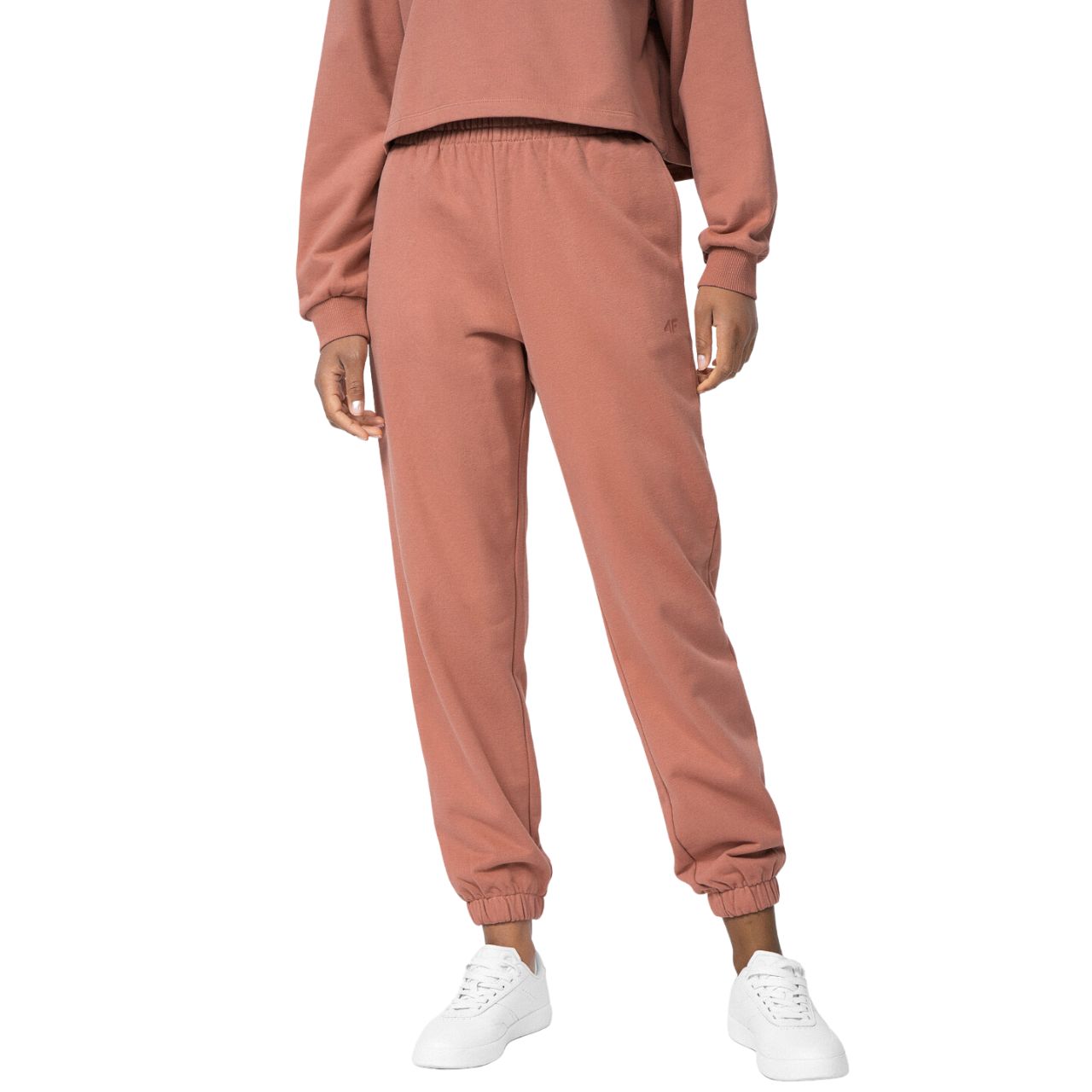 Spodnie damskie 4F F147 pomarańczowe 4FSS23TTROF147 – ujęcie 2