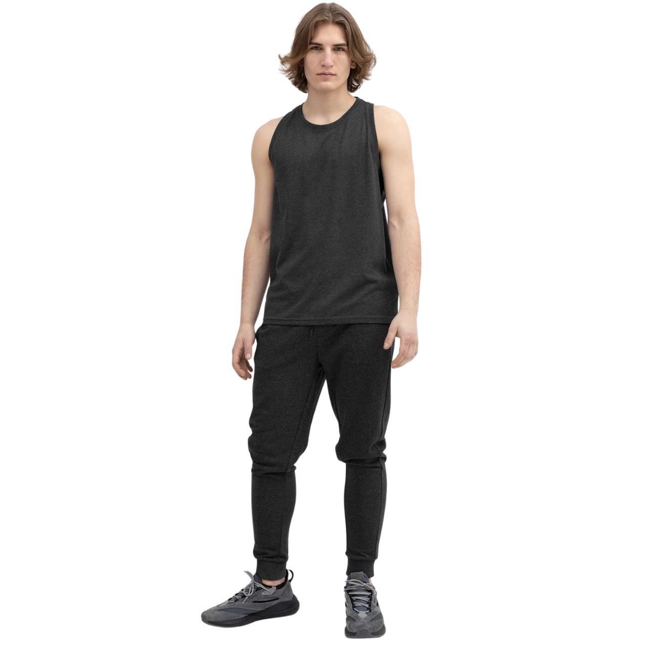 Spodnie męskie 4F M223 ciemny szary melanż 4FSS23TTROM223 – ujęcie 5