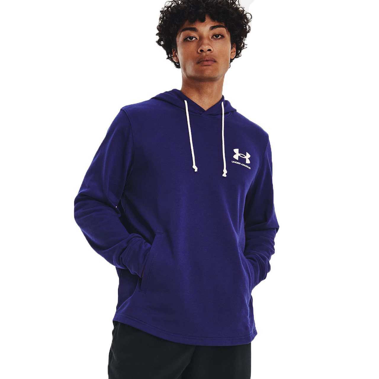 Bluza męska Under Armour UA Rival Terry LC HD niebieska – ujęcie 3