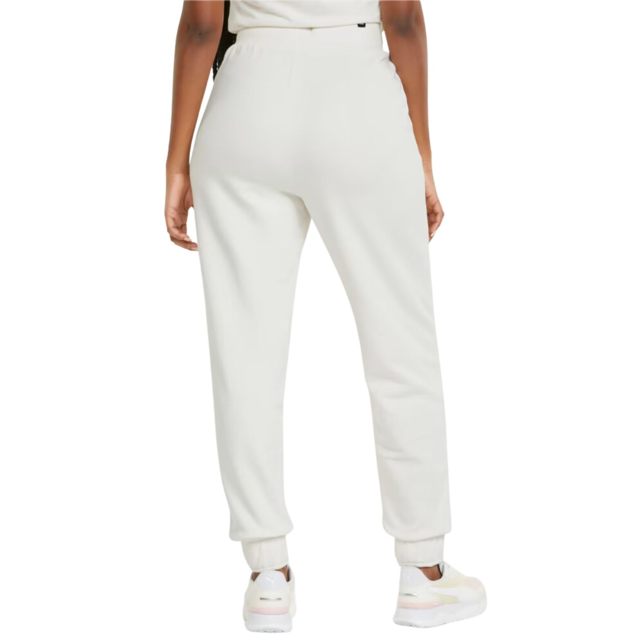 Spodnie damskie Puma ESS+ Embroidery High-Waist Pants FL beżowe – ujęcie 5
