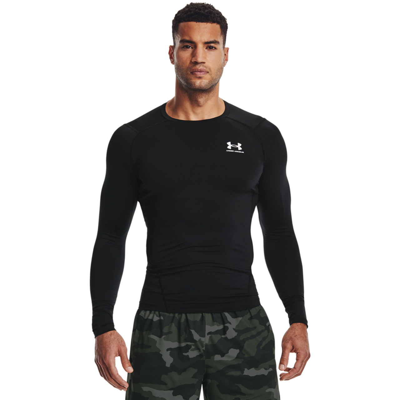 Koszulka męska Under Armour HG Armour Comp LS czarna – ujęcie 4