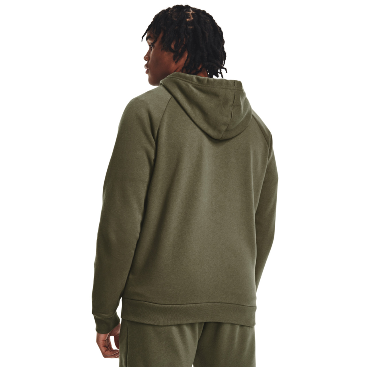 Bluza męska Under Armour Rival Fleece FZ Hoodie zielona – ujęcie 4