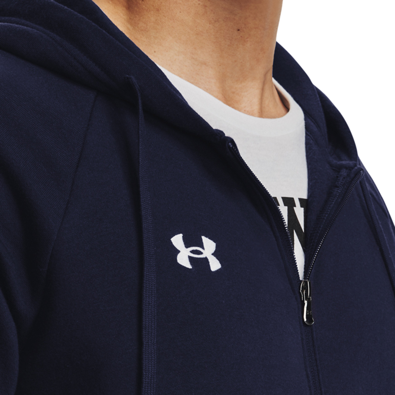 Bluza męska Under Armour Rival Fleece FZ Hoodie granatowa – ujęcie 6