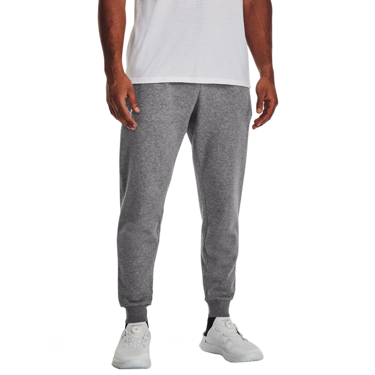Spodnie męskie Under Armour Rival Fleece Joggers szare – ujęcie 3
