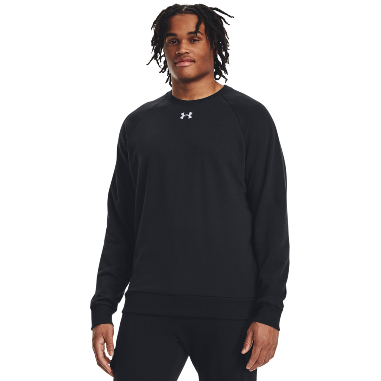 Bluza męska Under Armour Rival Fleece Crew czarna – ujęcie 3