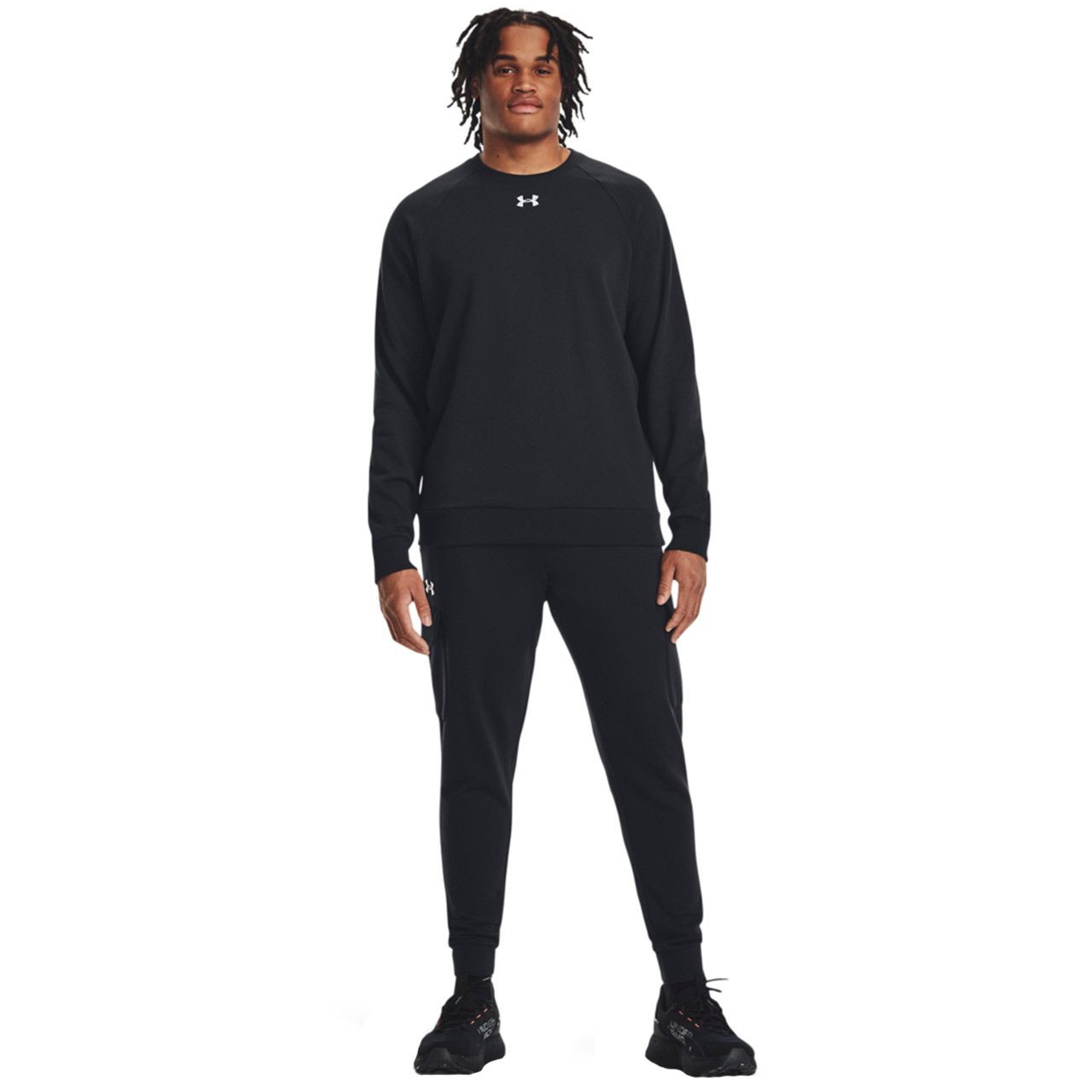 Bluza męska Under Armour Rival Fleece Crew czarna – ujęcie 5