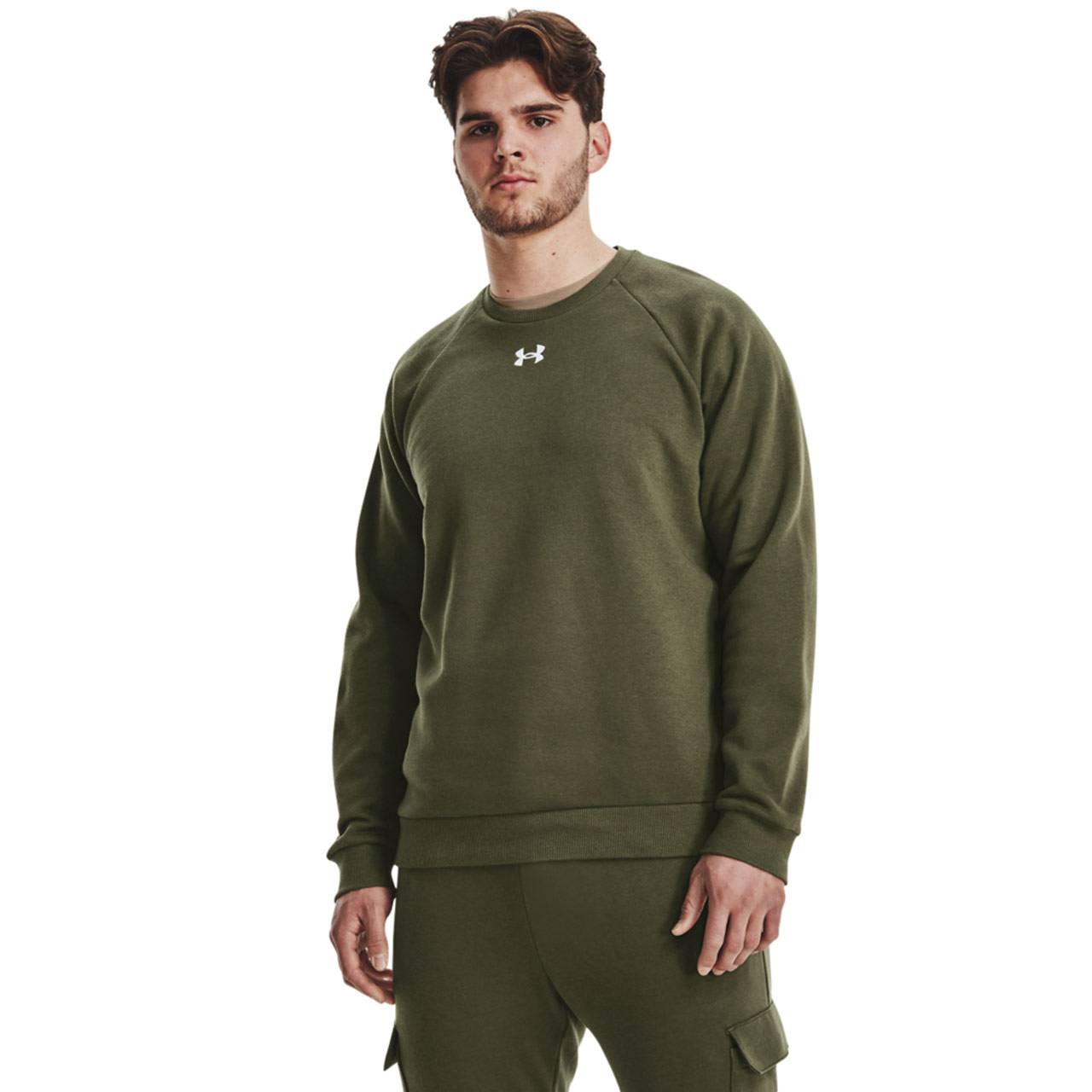 Bluza męska Under Armour Rival Fleece Crew zielona – ujęcie 3
