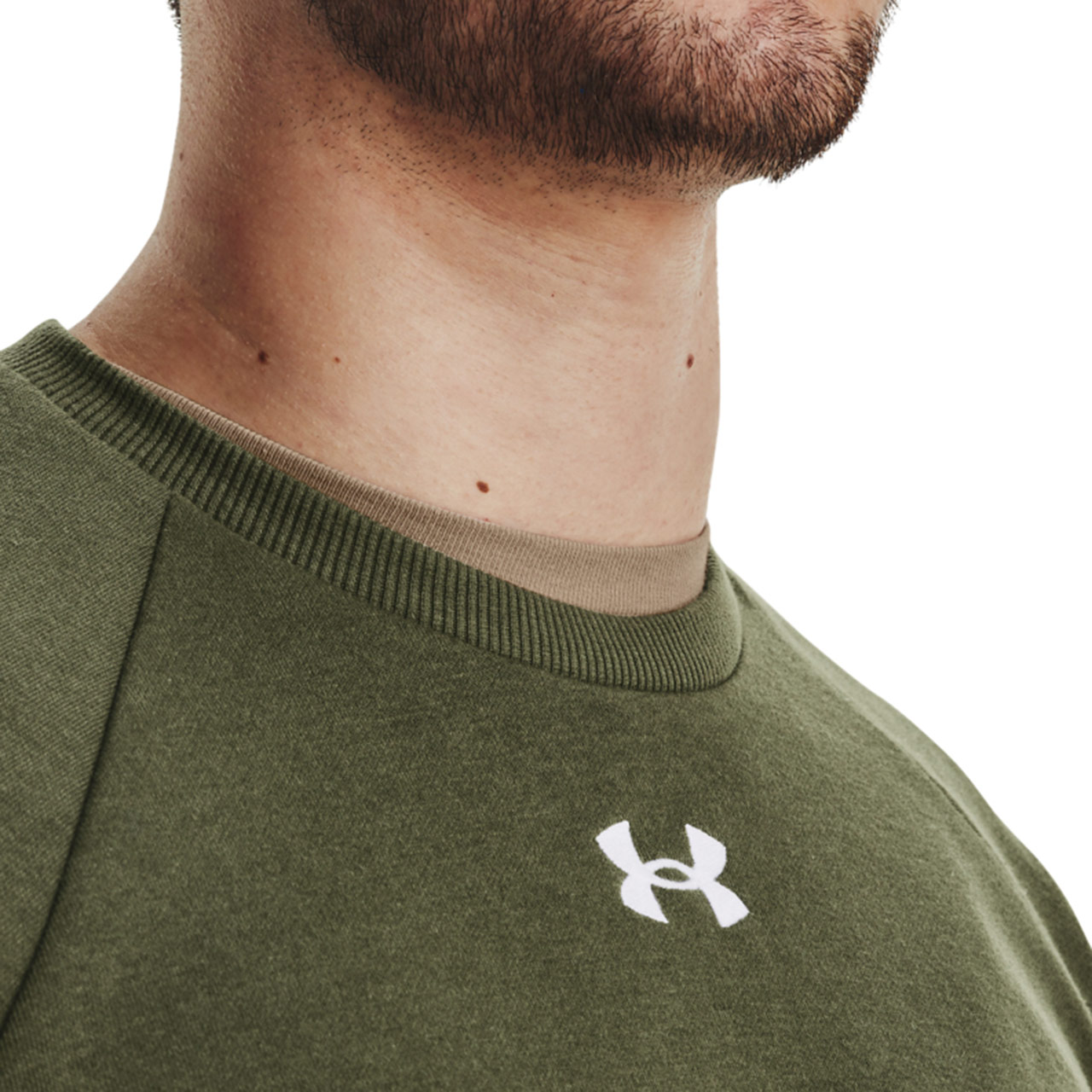 Bluza męska Under Armour Rival Fleece Crew zielona – ujęcie 6