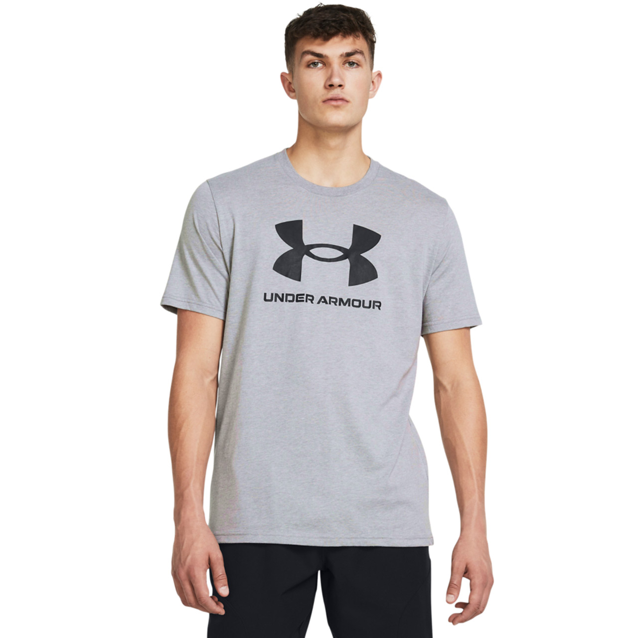 Koszulka męska Under Armour Sportstyle Logo szara – ujęcie 3