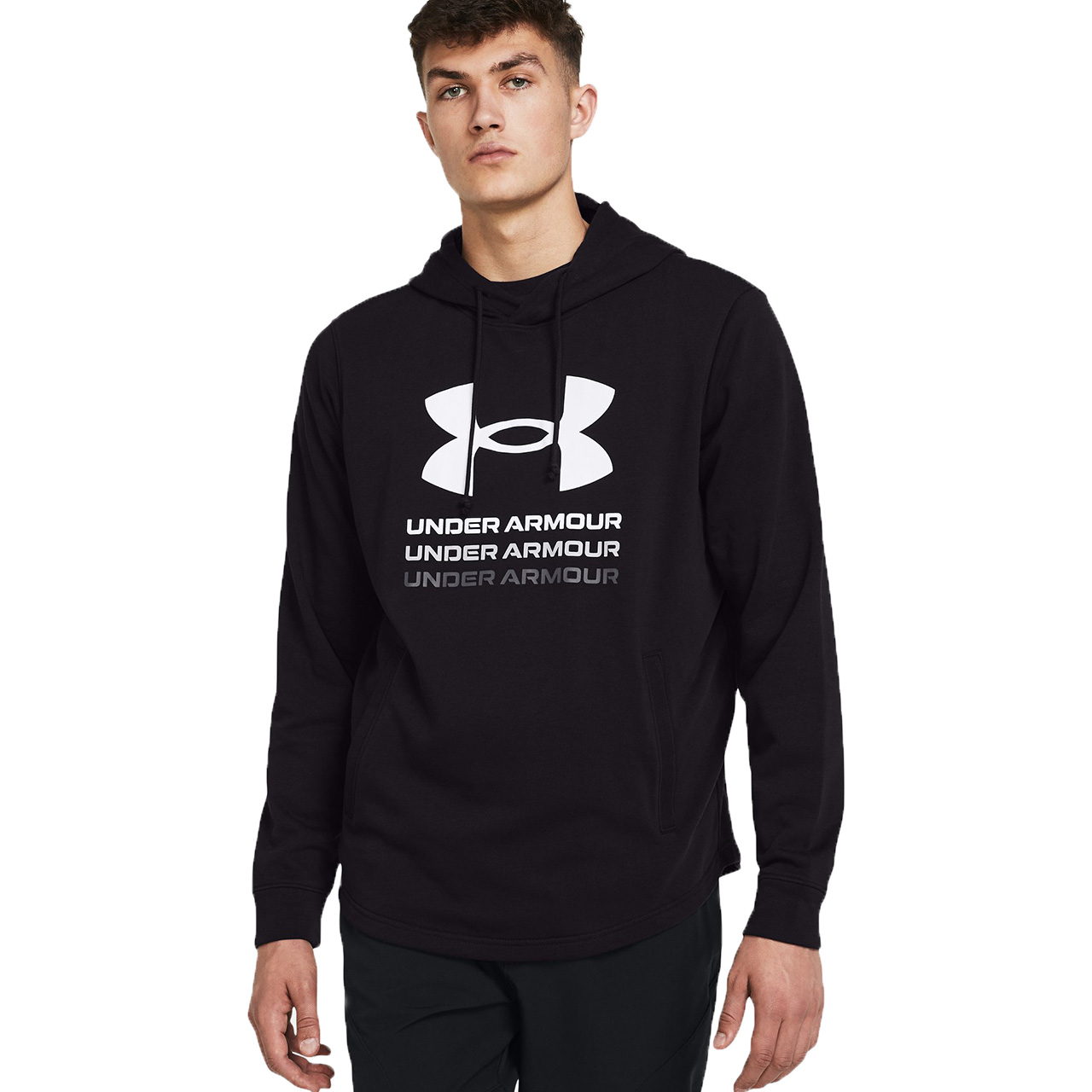 Bluza męska Under Armour UA Rival Terry Graphic Hoodie czarna – ujęcie 3