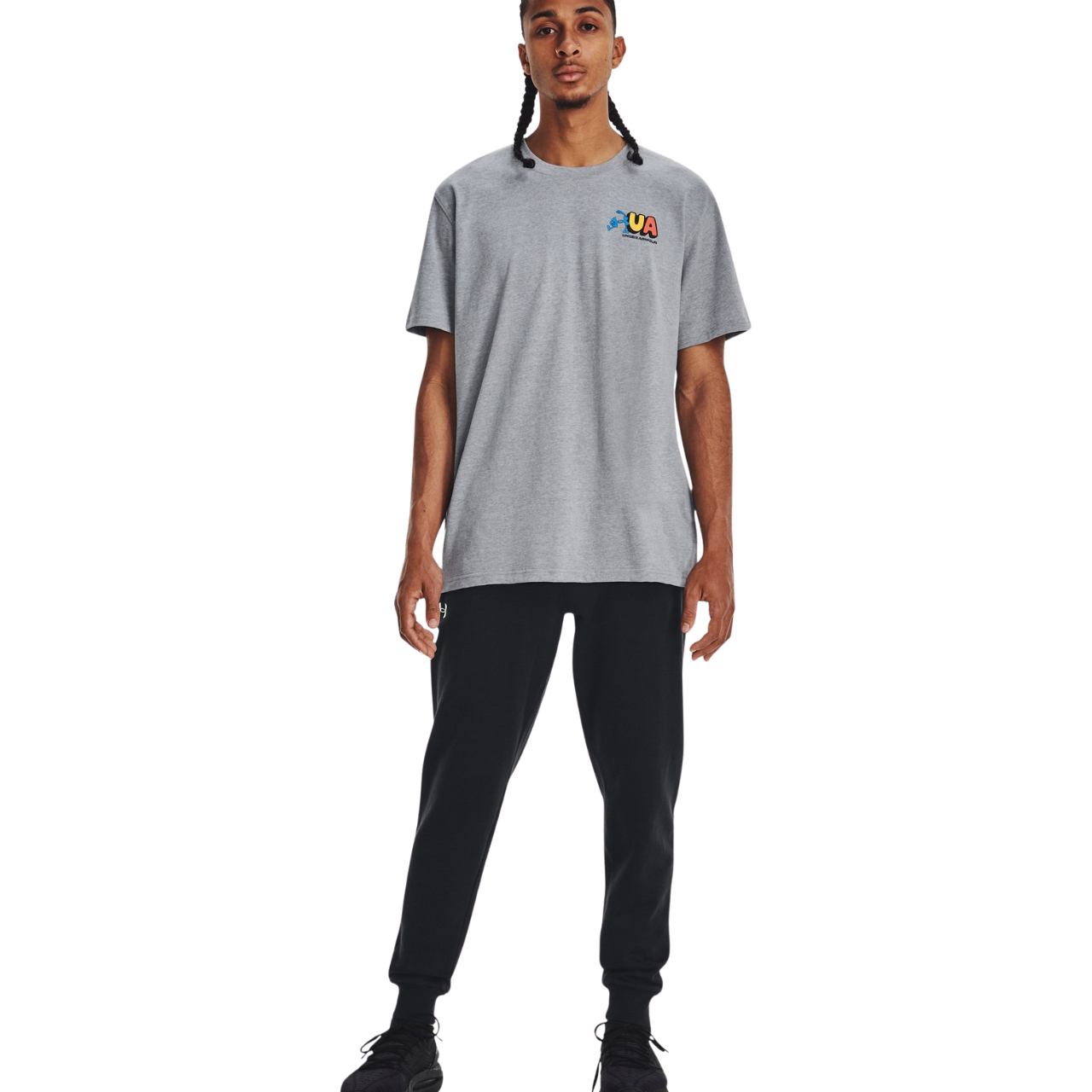 Spodnie męskie Under Armour Rival Fleece Joggers czarne – ujęcie 5