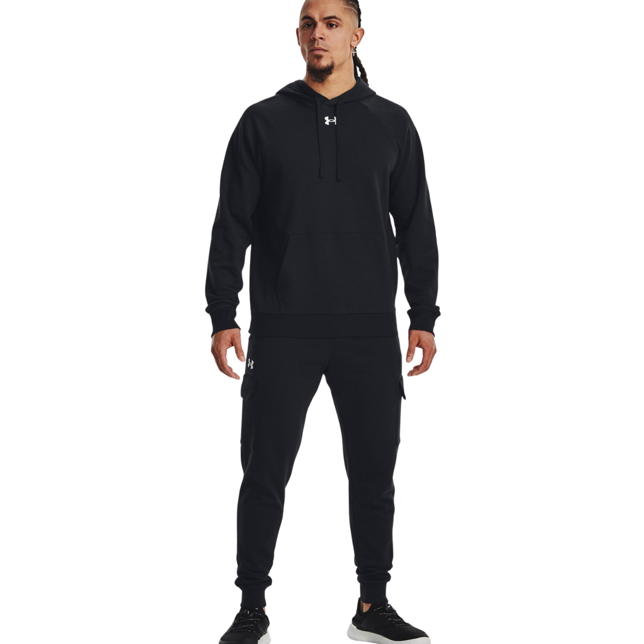 Bluza męska Under Armour Rival Fleece Hoodie czarna – ujęcie 5