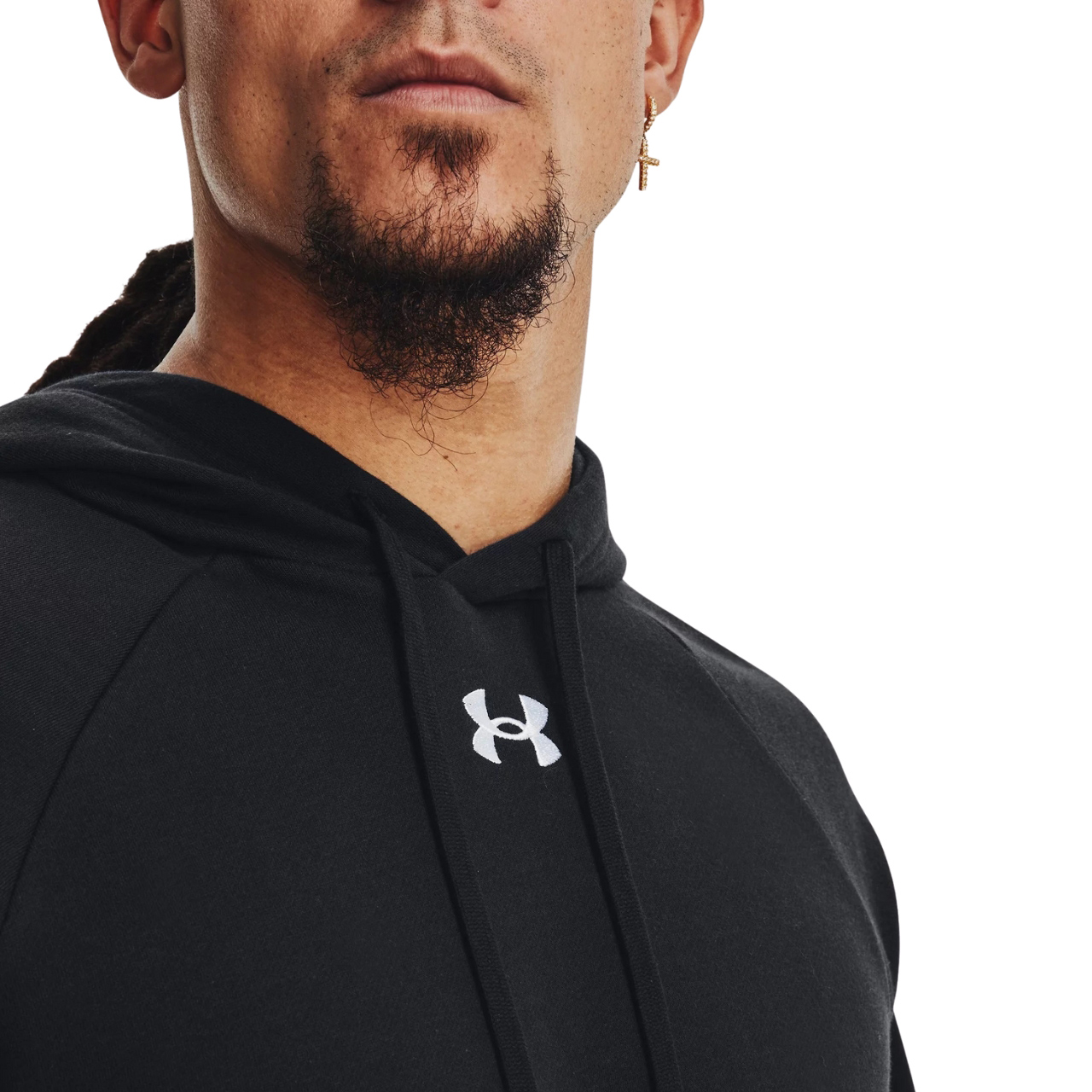 Bluza męska Under Armour Rival Fleece Hoodie czarna – ujęcie 6