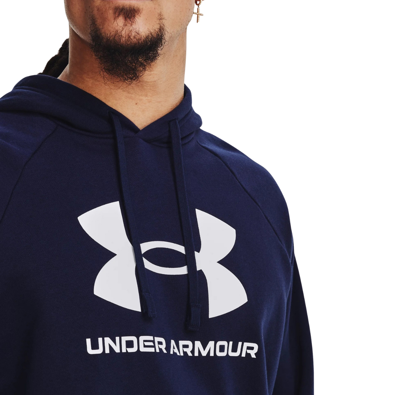 Bluza męska Under Armour Rival Fleece Logo HD granatowa – ujęcie 6