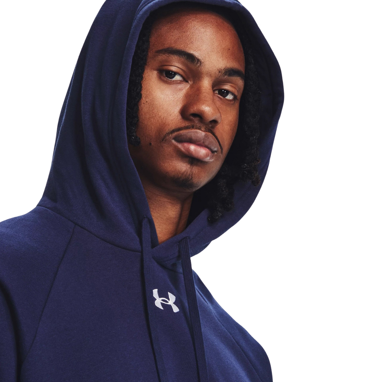 Bluza męska Under Armour Rival Fleece Hoodie granatowa – ujęcie 6