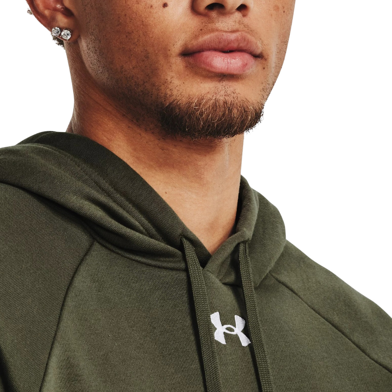 Bluza męska Under Armour Rival Fleece Hoodie zielona – ujęcie 6