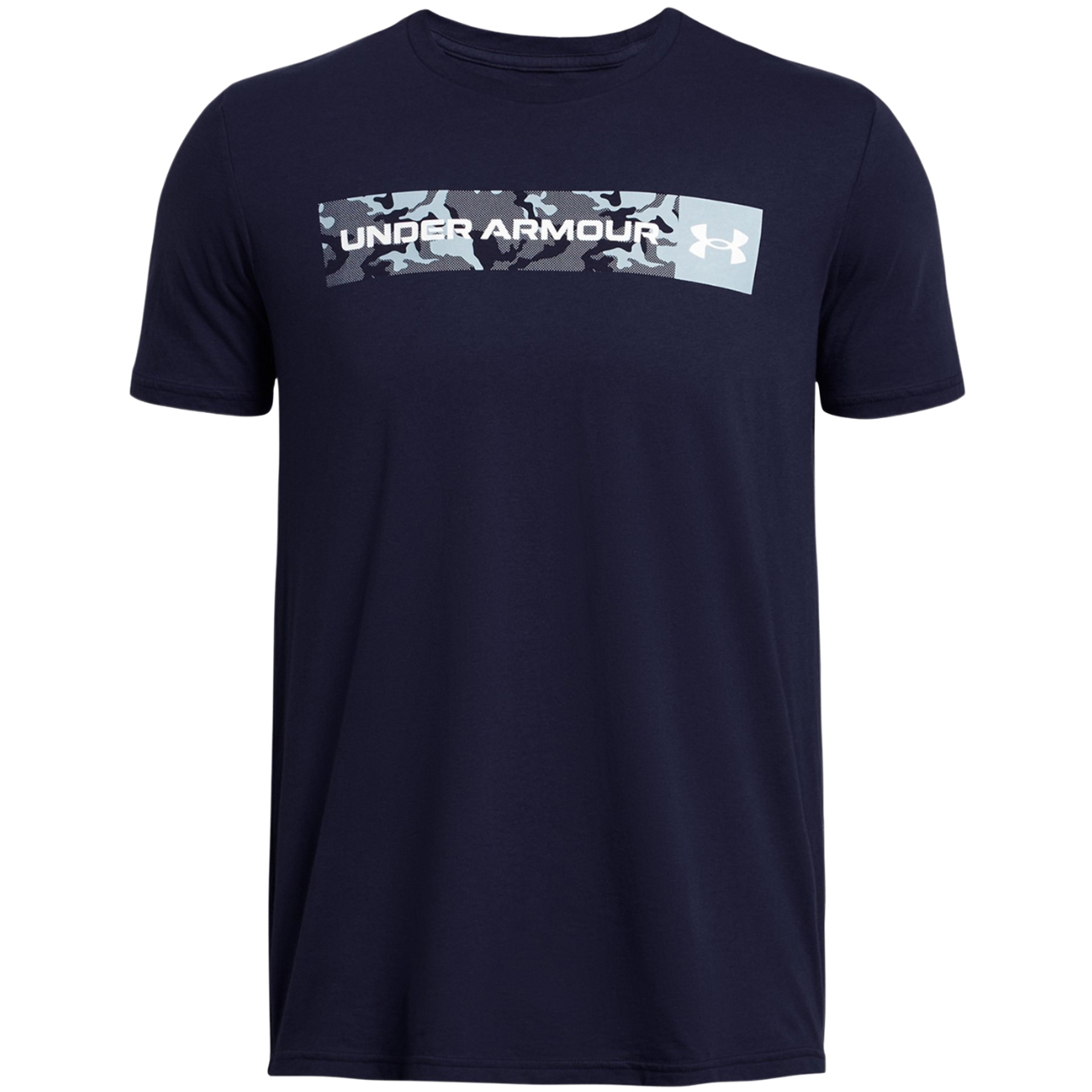 Koszulka męska Under Armour Camo Chest Stripe granatowa – ujęcie 2