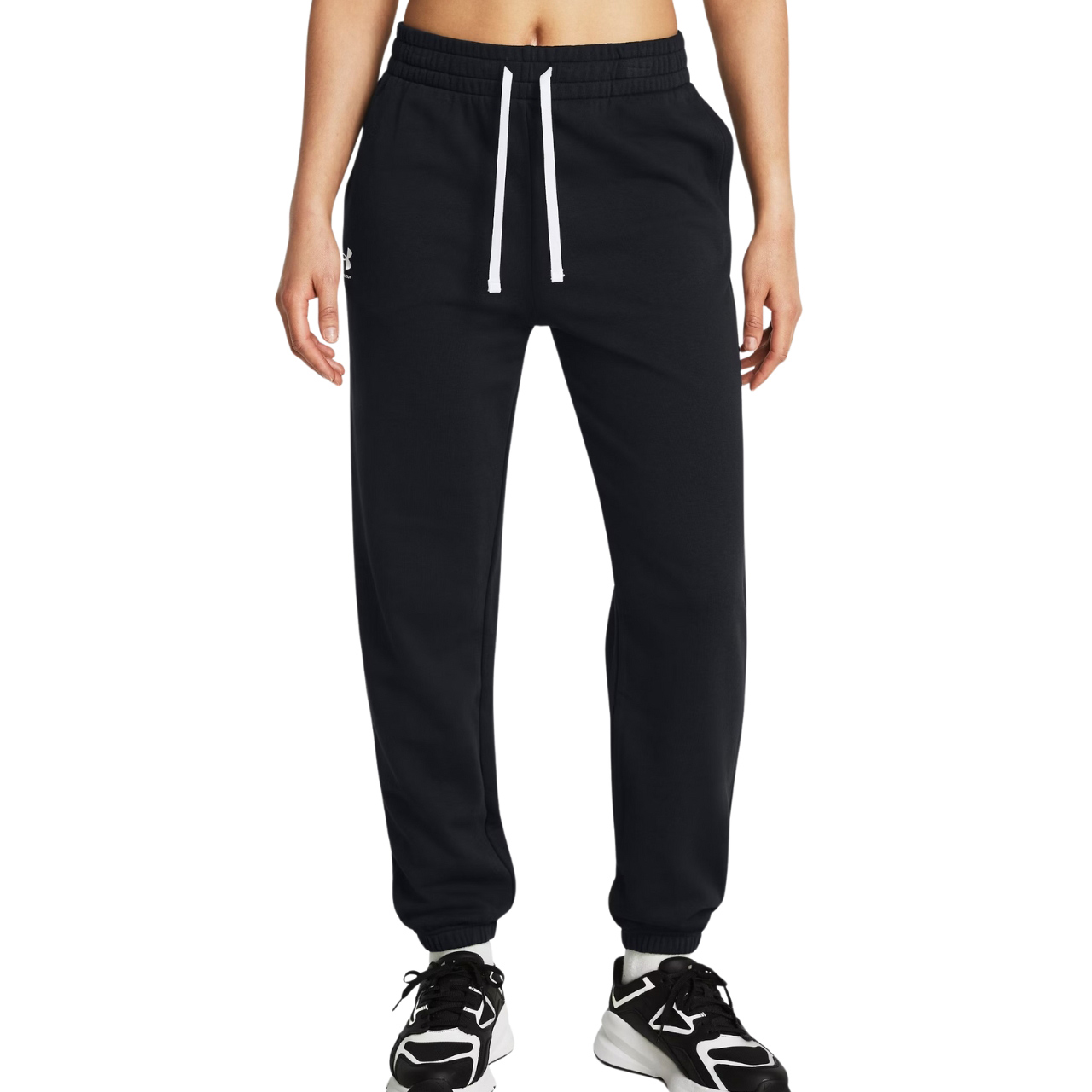 Spodnie damskie Under Armour Rival Terry Jogger czarne