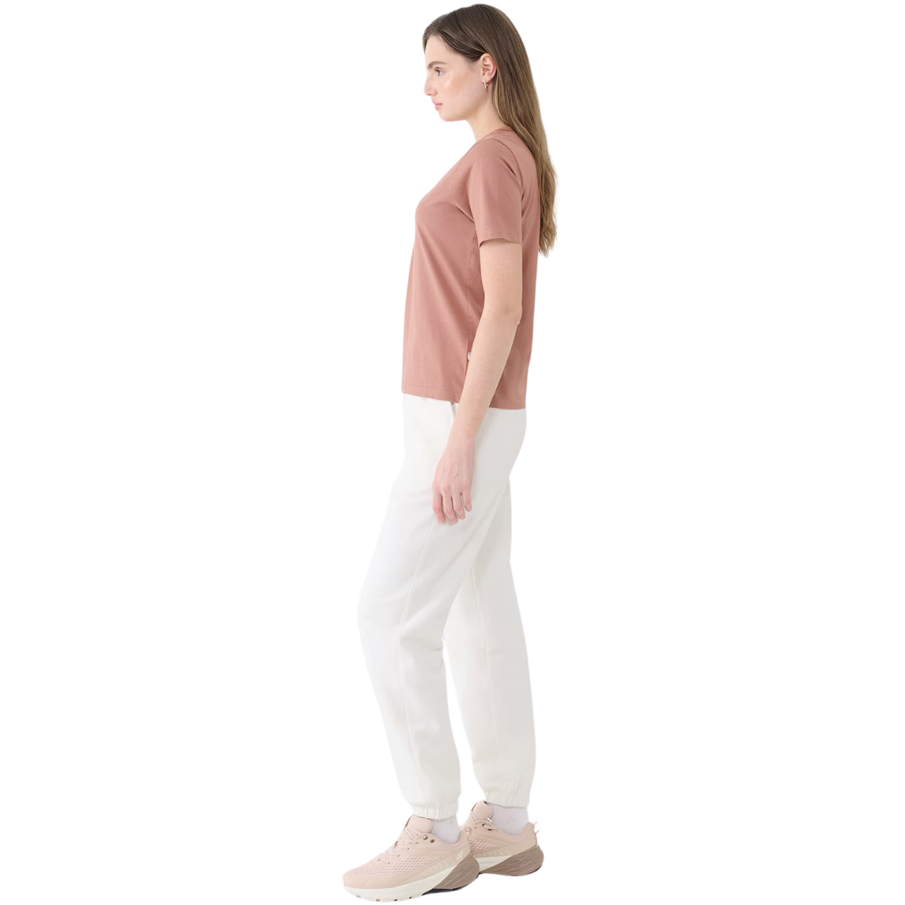 Spodnie damskie 4F CAS F1013 białe 4FWSS25TTROF1013 – ujęcie 4