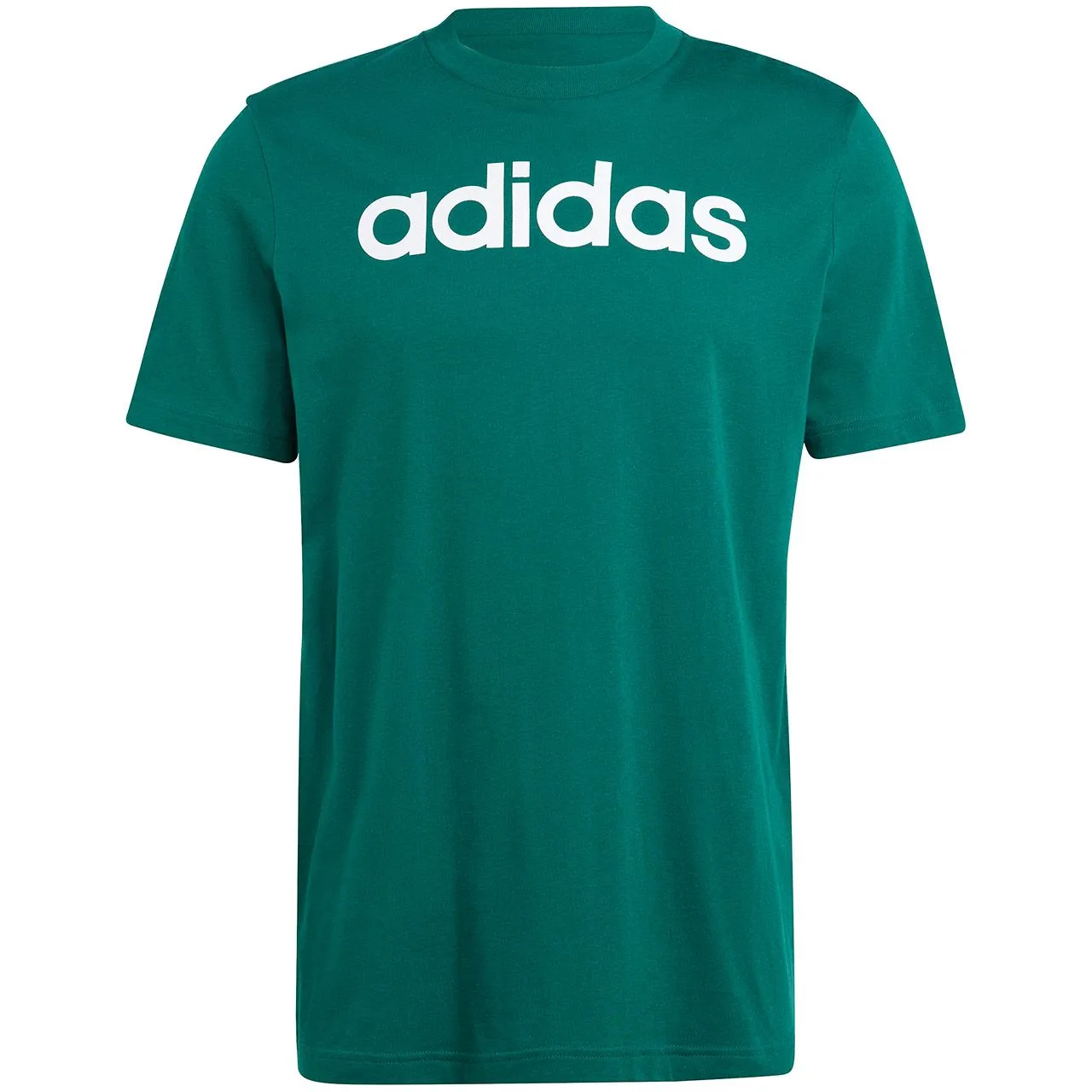 Koszulka męska adidas Essentials Single Jersey Linear Embroidered Logo Tee zielona