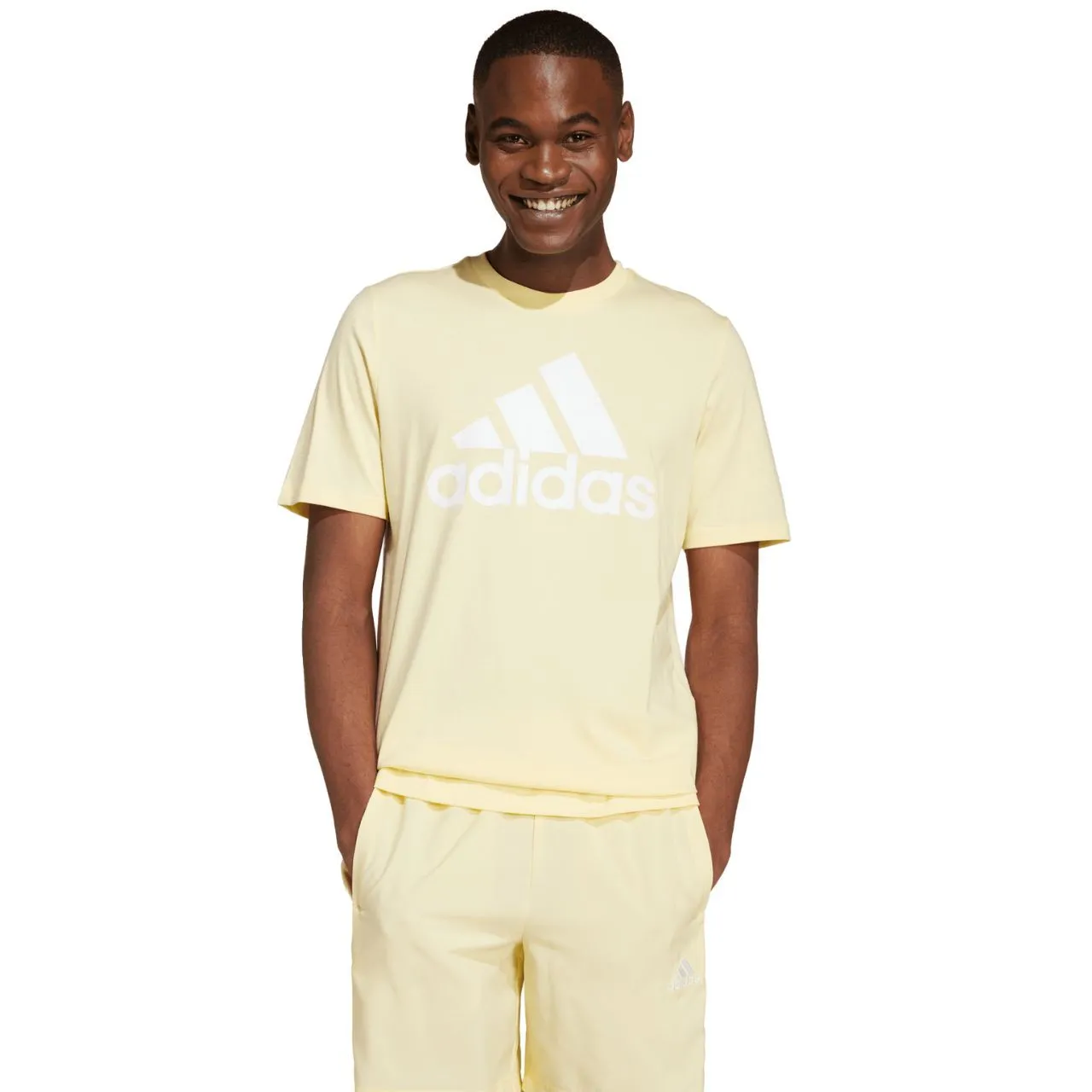 Koszulka męska adidas Essentials Single Jersey Big Logo Tee żółta