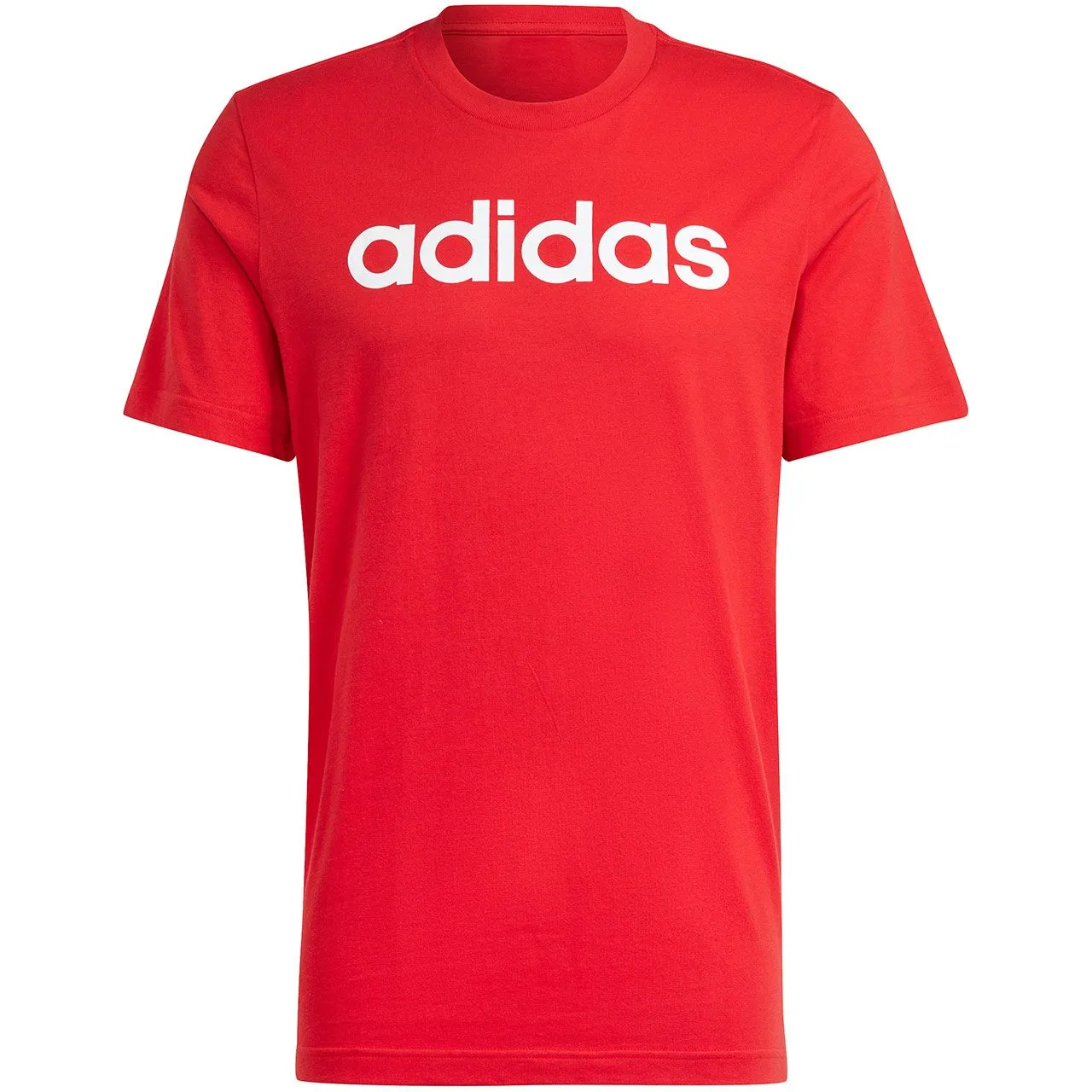 Koszulka męska adidas Essentials Single Jersey Linear Embroidered Logo czerwona