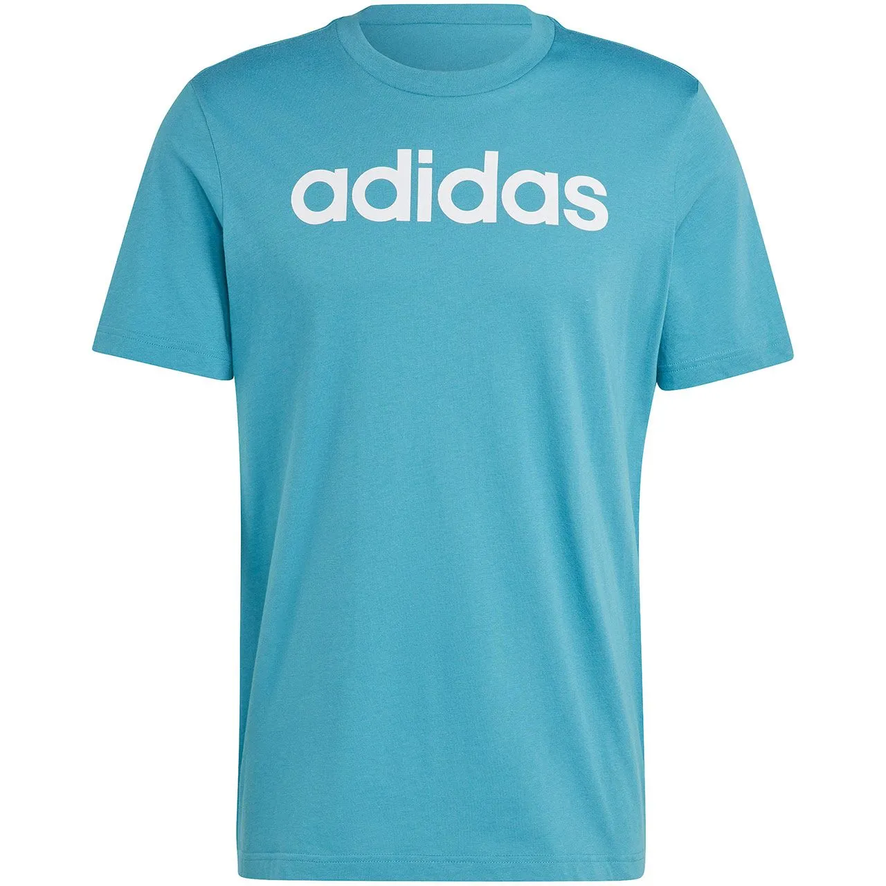 Koszulka męska adidas Essentials Single Jersey Linear Embroidered Logo Tee niebieska